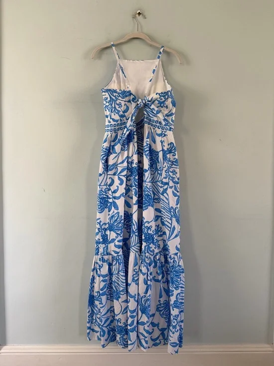 Lilly Pulitzer Charlese Resort White Glisten In The Sun Cotton Halter Maxi Dress - Picture 5 of 8